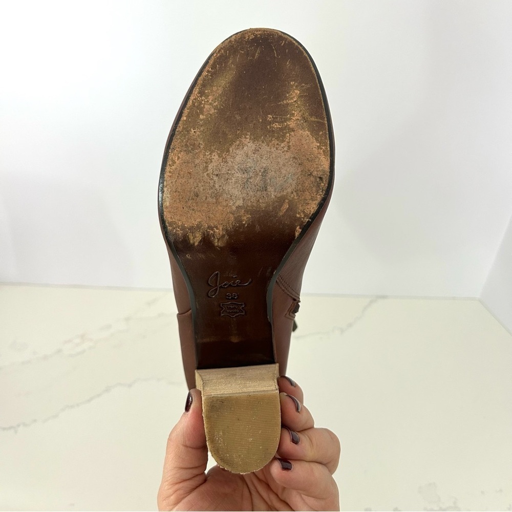 Joie High Heel Ankle Boot Clay Brown Romantic Leather EU 38 US Size 8 - Picture 9 of 11